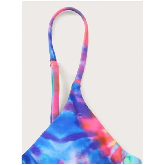 CLEARANCE Tie Dye Underwire High Cut Bikini Swimsuit - Picture 4 of 7